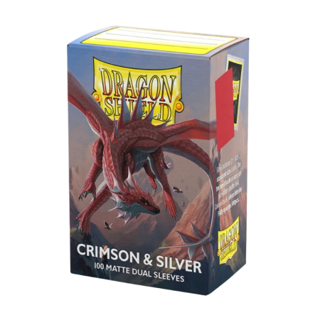 Noutăți - Dragon Shield Standard Sleeves - Matte Dual Crimson & Silver 63x88mm (100 buc)