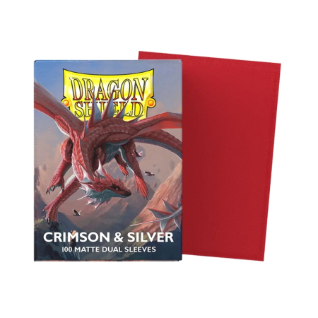 Dragon Shield Standard Sleeves - Matte Dual Crimson & Silver 63x88mm (100 buc) [1]