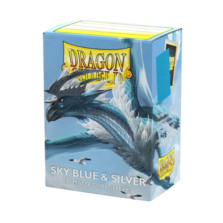 Sleeves - Dragon Shield Standard Sleeves - Matte Dual Sky Blue & Silver 63x88mm (100 buc)