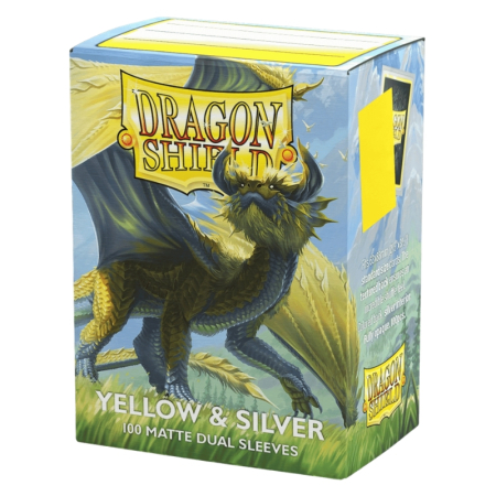 Sleeves - Dragon Shield Standard Sleeves - Matte Dual Yellow & Silver 63x88mm (100 buc)