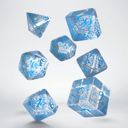 Accesorii - Elvish Translucent & Blue Dice Set (7)