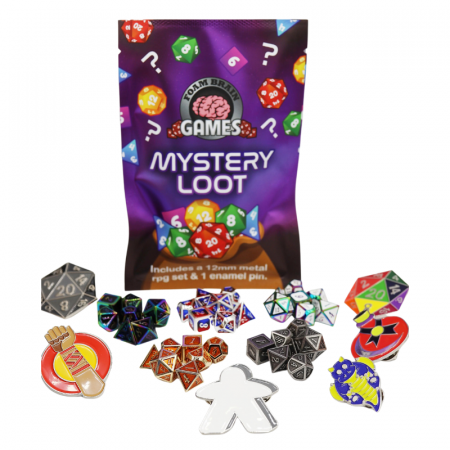 Zaruri - Epic Mystery Loot Mini Metal RPG Dice Set & Enamel Pin