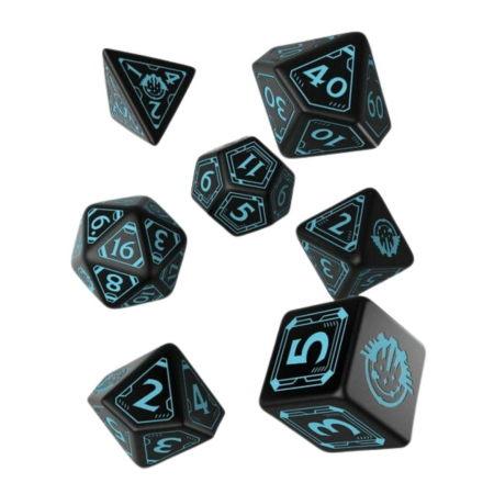 Zaruri - Galactic Black & blue Dice Set (7 dice)