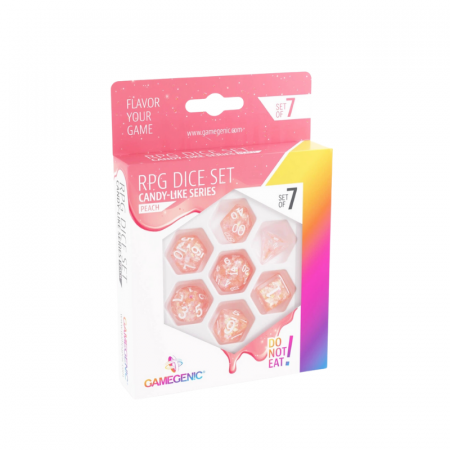 Zaruri - Gamegenic Candy-like Series Peach RPG Dice Set (7 dice)