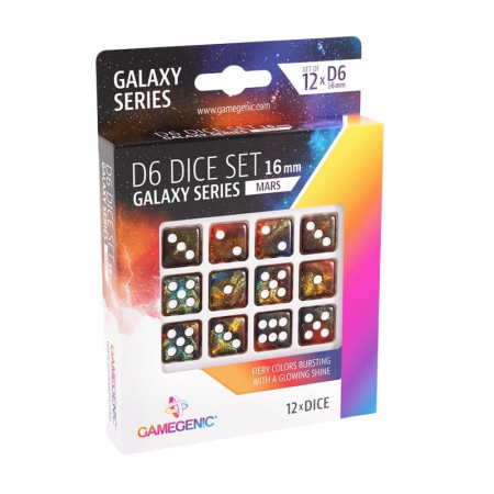 Zaruri - Gamegenic Galaxy Series Mars Dice Set 16 mm D6 (12 dice)