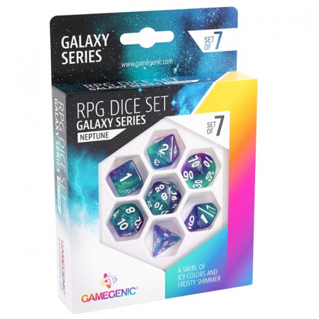 Zaruri - Gamegenic Galaxy Series Neptune RPG Dice Set (7 dice)