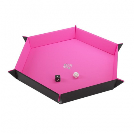 Dice trays & bags - Gamegenic - Magnetic Dice Tray Hexagonal Black/Pink