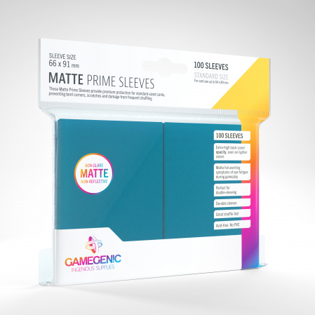 Accesorii - Standard Sleeves: Matte Prime Blue 66x91mm (100 buc) - Gamegenic