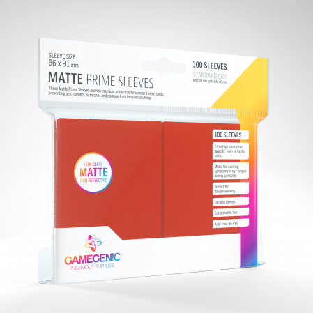 Accesorii - Gamegenic Standard Sleeves - Matte Prime Red 64x89mm (100 buc)