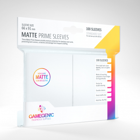 Sleeves - Gamegenic Standard Sleeves - Matte Prime White 64x89mm (100 buc)