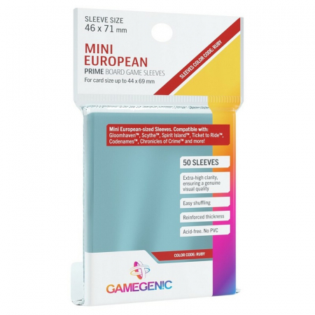 Accesorii - Gamegenic Mini European Sleeves - Prime Clear 44x69mm (50 buc)