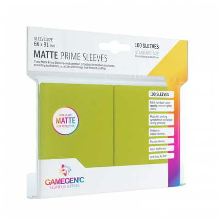 Accesorii - Gamegenic Standard Sleeves - Matte Prime Lime 64x89mm (100 buc)
