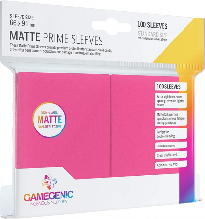 Accesorii - Gamegenic Standard Sleeves - Matte Prime Pink 64x89mm (100 buc)