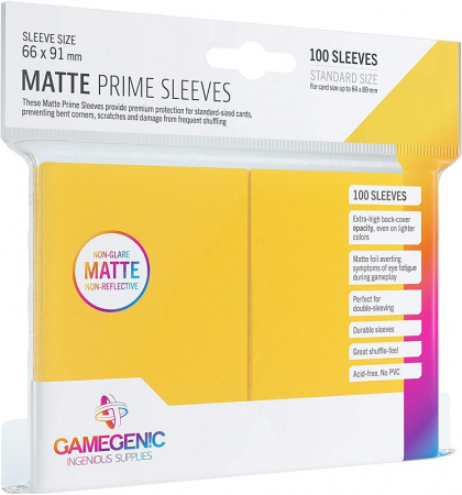 Accesorii - Gamegenic Standard Sleeves - Matte Prime Yellow 64x89mm (100 buc)