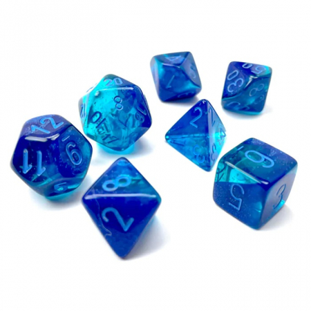 Zaruri - Chessex Gemini Polyhedral Dice Set Blue-Blue/light blue Luminary (7 dice)