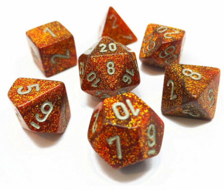 Zaruri - Chessex Glitter Polyhedral Dice Set Gold/silver (7 dice)