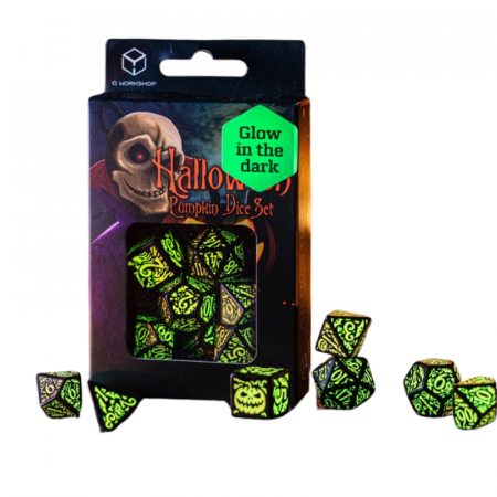 Zaruri - Halloween Pumpkin - Jack O'Lantern Dice Set (7 dice)