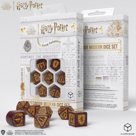 Harry Potter Modern Dice Set - Gryffindor Red (7 dice) [1]