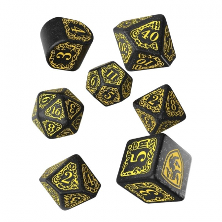 Zaruri - Harry Potter Modern Dice Set - Hufflepuff Black (7 dice)