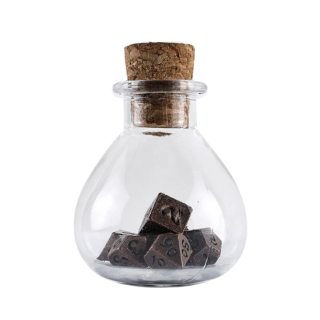 Accesorii - Hymgho Unseeli Tiny Dice Set in Potion Bottle Ancient Copper (7 dice)