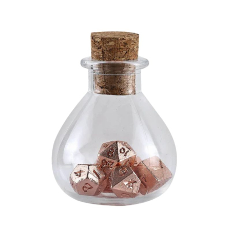 Accesorii - Hymgho Unseeli Tiny Dice Set in Potion Bottle Rose Gold (7 dice)