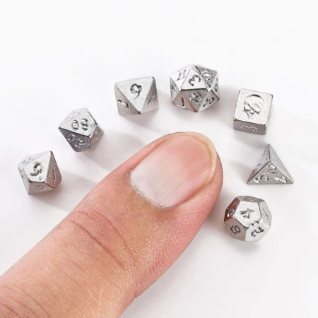 Hymgho Unseeli Tiny Dice Set in Potion Bottle Silver (7 dice) [2]