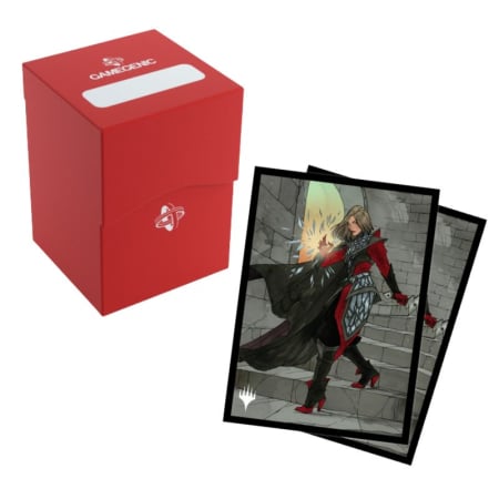 Accesorii - Magic: The Gathering Sleeves + Deck Holder 100+ Red - Promo Pack