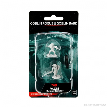 RPG - Male Goblin Rogue & Female Goblin Bard - D&D Nolzur's Marvelous Unpainted Miniatures (W15)