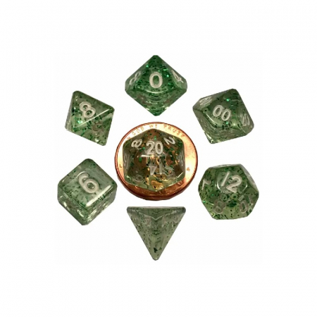 Accesorii - Mini Polyhedral Dice Set 10mm: Ethereal Green