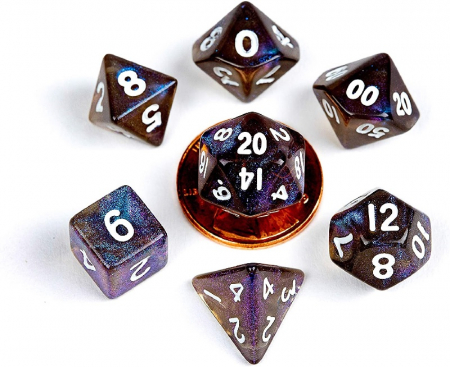 Accesorii - Mini Polyhedral Dice Set 10mm: Stardust Galaxy