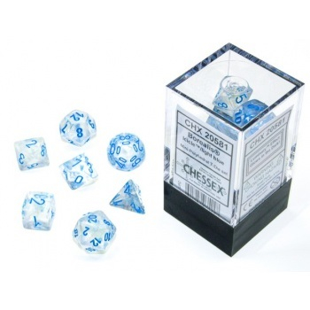 Accesorii - Chessex Borealis Mini-Polyhedral Dice Set Icicle/light blue Luminary (7 dice)
