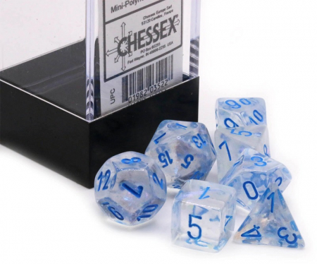 Chessex Borealis Mini-Polyhedral Dice Set Icicle/light blue Luminary (7 dice) [2]