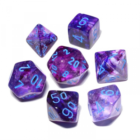 Accesorii - Chessex Nebula Polyhedral Dice Set Nocturnal/blue Luminary (7 dice)