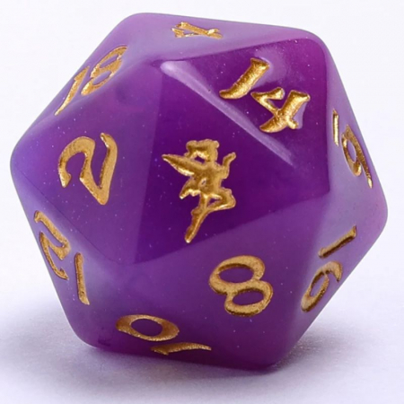 Pixie Dust Round Edged Glow in the Dark Dice Set Gold (7 dice) [2]
