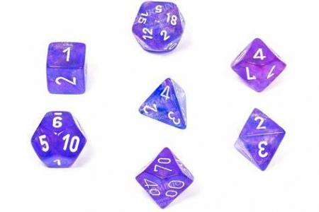 Zaruri - Chessex Borealis Polyhedral Dice Set Purple/white (7 dice)