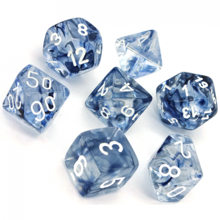 Zaruri - Chessex Nebula Polyhedral Dice Set Black/white (7 dice)