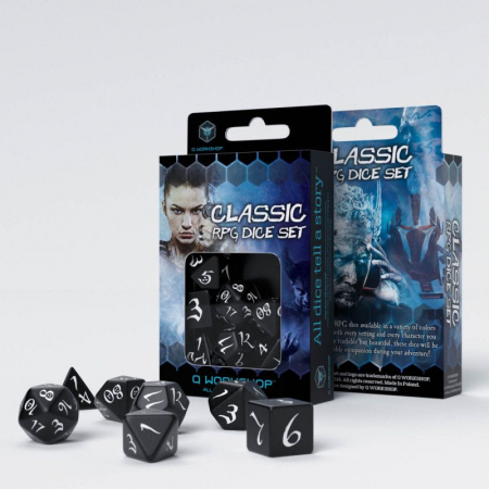Q-Workshop Classic RPG Black & White Dice Set (7 dice) [1]
