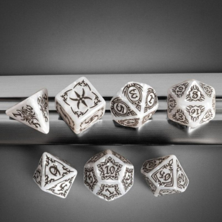 Q-Workshop Tribal Dice Set - Pearl & Brown (7 dice) [3]