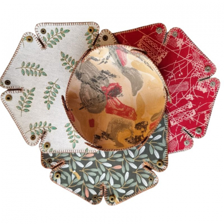 Dice trays & bags - Round Dice Tray with Leather Backing