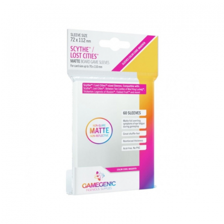 Sleeves - Gamegenic Scythe and/or Lost Cities Sleeves - Matte Clear 70x110mm (60 buc)