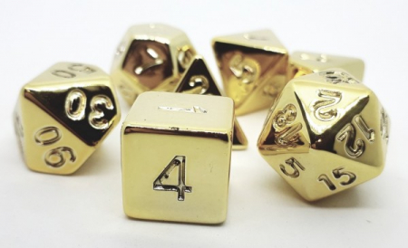 Precomenzi - Poly 7 Plastic Die Set - Shiny Gold
