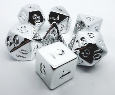 Precomenzi - Poly 7 Plastic Die Set - Shiny Silver