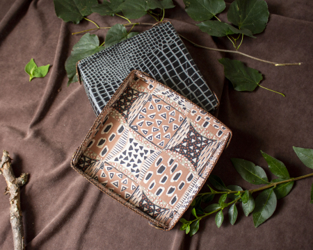 Square Dice Tray with Leather Backing [5]
