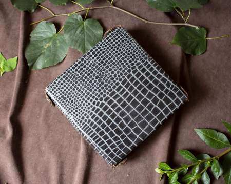 Square Dice Tray with Leather Backing [8]