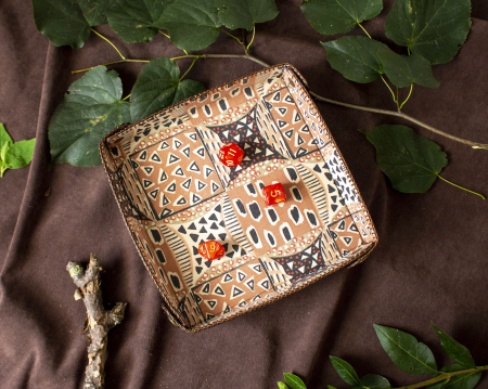 Square Dice Tray with Leather Backing [4]