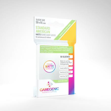 Sleeves - Gamegenic Standard American Sleeves - Matte Clear 57x89mm (50 buc)