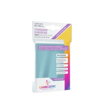 Accesorii - Gamegenic Standard European Sleeves - Prime Clear 60x92mm (50 buc)