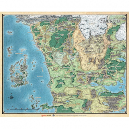RPG - Sword Coast Adventurer's Guide Faerûn Map - EN