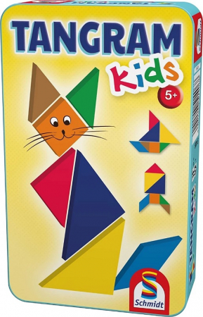 Jocuri pentru copii - Tangram Kids: in cutie metalica - EN/FR/IT/DE