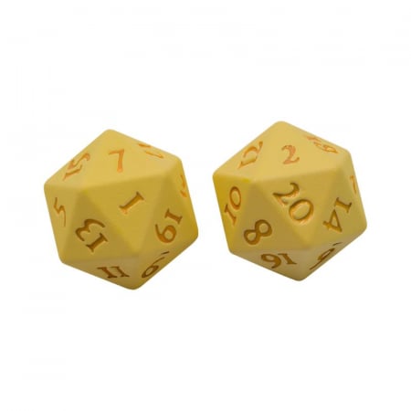 Zaruri - Ultra PRO Vivid Heavy Metal Yellow D20 Dice Set (2 dice)